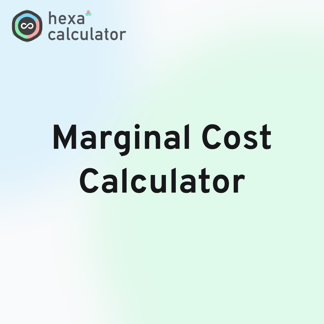 Marginal Cost Calculator