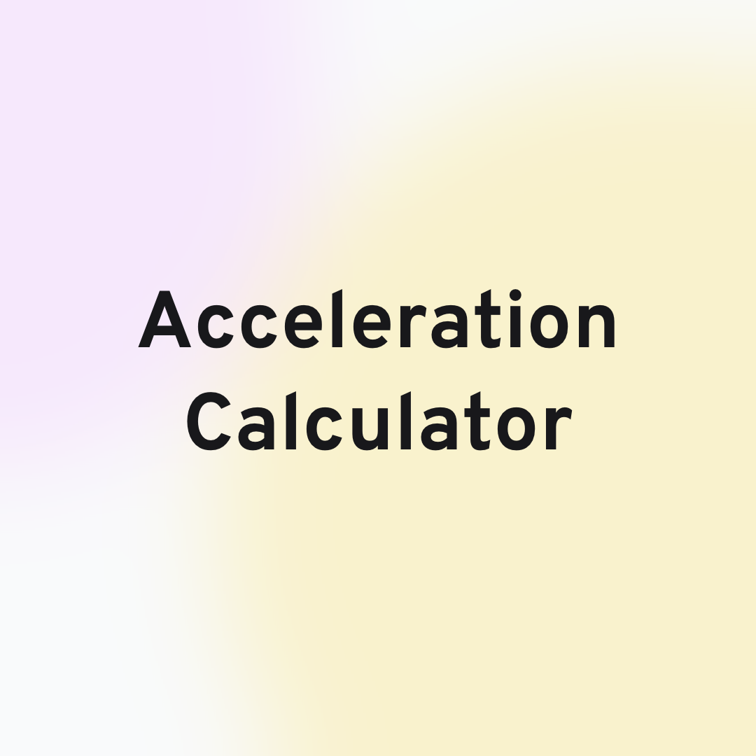 Acceleration Calculator Header Image